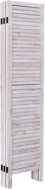 Giantex 6 Panel Wood Room Divider, 5.6 Ft Tall Oriental Folding Freestanding Partition Privacy Room Dividers Screen for Home, Office, Restaurant, Bedroom (White)
