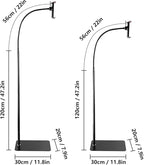 Shurzmotic Tablet Floor Stand, Phone Mount Bracket Holder, Flexible Move 360° Rotation High Stability Aluminum Alloy Base, Multi Purpose Stand for Live Broadcast Online Class Learning, Compat