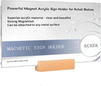 ECKEK Magnetic Sign Holder Grip Holder, Powerful Magnet, Acrylic Sign Holder for Retail Shelves Display Store Vendor Event Warehouse and Shop Supplies (Wood Base 297*148mm/11.69*5.83inches)