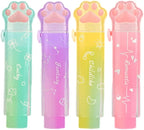 PANDENNER Retractable Pencil Eraser, Cute Erasers,Gradient Jelly Eraser,Suitable for School Home Office Supplies, 4Pcs (Eraser-ZHFL)