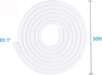 QCSIW 50ft 1 Inch White Cable Sleeve – Split Wire Loom Tubing Cord Protector – Flame Retardant Polyester Cable Management Wrap for Desk, TV, PC – Pet Chew Resistant & Easy to Cut