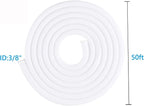 QCSIW 3/8"-50ft Braided Cable Sleeve Protector - Self-Wrapping Split Wire Loom for TV, Computer, Home Theater, Engine Bay - Heavy-Duty Cord Organizer, White