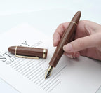 JINHAO X159 Fountain Pen (F Nib 0.5mm, Coffee with Gold Clip)