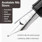 Conklin Duragraph Fountain Pen Ice Blue - Extra Fine Nib, Precision Writing Instrument with Cool Blue Finish
