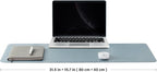 Leather Desk Mat - Non-Slip PU Desk Pad for Office and Home - Desk Organization and Accessories - Ideal for Large Mouse Pad and Desk Mats on Top of Desks (Light Blue,31.5"x 15.7")