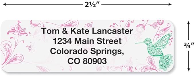 Colorful Images Flower Garden Rolled Personalized Return Address Mailing Labels with Dispenser, Customize with Name & Shipping Address, 500 ¾” x 2½” Self Adhesive, Easy Peel Label Roll