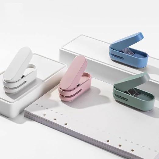 Knamoda Mini Small Hole Puncher Green Color, 10 Sheet Paper Hole Puncher Capacity Single Hole Puncher for Office Use Or Gift for Students (Green)