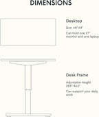 FLEXISPOT EN1 One-Piece Standing Desk, 48"x24" Seamless Desktop Electric Height Adjustable Desk for Home Office, Multi-Monitor Setups & Easy Assembly, Maple