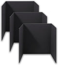 3-Pack Black Trifold Display Boards, 24 x 16 Inches Tri-Fold Corrugated Presentation Boards for Classroom Projects, Science Fairs, Business Events, and Exhibits