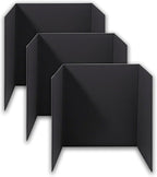 3-Pack Black Trifold Display Boards, 24 x 16 Inches Tri-Fold Corrugated Presentation Boards for Classroom Projects, Science Fairs, Business Events, and Exhibits