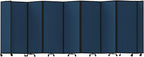 Versare Room Divider 360 Portable Wall Partition | Folding Panels | Large Freestanding Divider | Locking Wheels | Temporary Room Separator