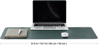 Leather Desk Mat - Non-Slip PU Desk Pad for Office and Home - Desk Organization and Accessories - Ideal for Large Mouse Pad and Desk Mats on Top of Desks (Dark Green,31.5"x 15.7")
