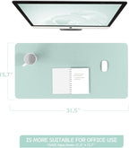 YSAGi Non-Slip Leather Desk Pad, Waterproof Laptop Computer Desk Keyboard Mat, Table Protector Blotter Mat, Large Mouse Pad for Office/Work/Home/Decor(Mint Green, 31.5" x 15.7")