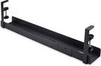 StarTech.com Under Desk Cable Management Tray, Length Adjustable, Clamp-On Installation, No Drilling Required, Black