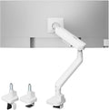monTEK Single Monitor Arm, Mechanical Spring Monitor Arm for 17-40" Ultrawide Screens, Adjustable Monitors Desk Mount Holds up to 24.2 lbs with C Clamp/Grommet Desk Mount, VESA 75/100mm, MA1011WH