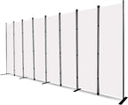 MAYOLIAH 8-Panel White Room Divider 6ft Tall Folding Privacy Screen Portable Office Partition Indoor Wall Separator 160" W X 72" H