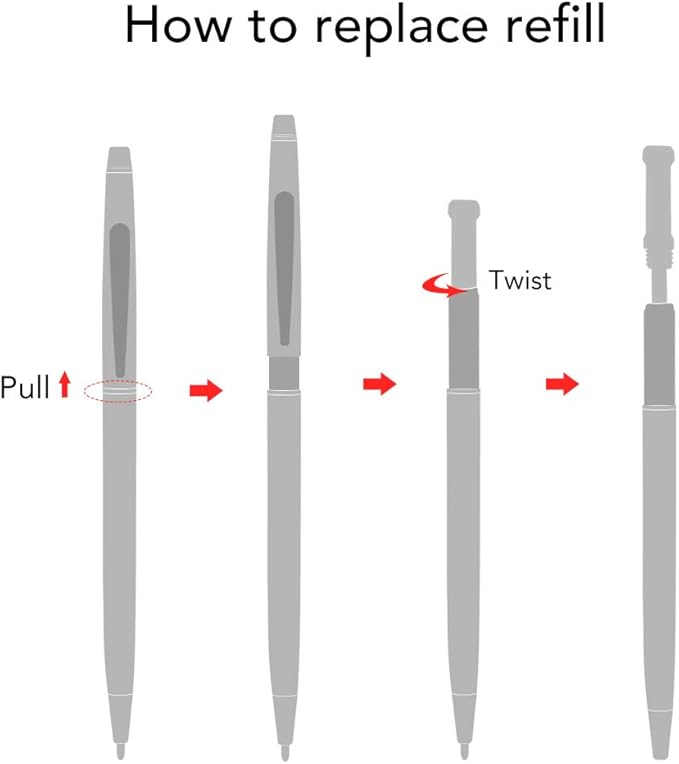 Unibene Slim Metallic Retractable Ballpoint Pens - Carved Gold, Nice Gift for Business Office Students Teachers Wedding Christmas, Medium Point(1 mm) 6 Pack-Black ink