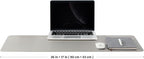 Leather Desk Mat - Non-Slip PU Desk Pad for Office and Home - Desk Organization and Accessories - Ideal for Large Mouse Pad and Desk Mats on Top of Desks (Silver,36"x 17")