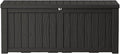 Yardgrace Extra-Large 150 Gallon Outdoor Chest Storage Waterproof - Outside Storage Box & Bench, Resin Deck Chest for Patio/Pool, Lockable UV-Resistant, Onyx Black