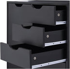 Naomi Home Amy 5-Drawer Craft & Office Storage Cabinet with Shelf, – Mobile Under Desk Unit with Lockable Wheels, Adjustable for Printers & Supplies, 15.7" D x 18.9" W x 32.2" H