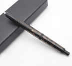 JINHAO 20 Press Fountain Pen, Retractable Capless Resin Pen with Ink Converter (F Nib 0.5mm, Transparent Black - Black Clip)