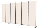 CHOSENM Room Divider, 6 Panel Folding Privacy Screens with Wider Support Feet, 6 Ft Portable Room Partition for Room Separator, 132" W X 71" H, Beige