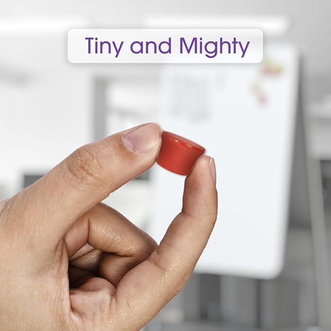 Strong Magnets for Whiteboard, Glassboard and Fridge (Pink, 8 Pack, Small). N54 Neodymium Rare Earth Heavy Duty Magnets for Home and Office Supplies.