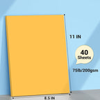 Cardstock 8.5 x 11, Thick Printer Paper 75 lb/200 gsm, 40 Sheets Card Stock Yellow, Heavy Card stock, Art CardStock Paper for Invitations, Diy Cards, Business Cards, Menus, Crafts, Drawing etc