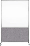 DivideWrite Mobile Whiteboard | Double Sided Dry Erase Board | Portable Office Cubicle Partition | Display for Classrooms, Conference Rooms, Meeting Areas and More | Cloud Gray 4' Wide X 6' Tall