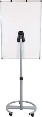 Sunnydaze Adjustable Magnetic Whiteboard Easel – Rolling Dry Erase Board with Flip Chart for Office, Home, or School