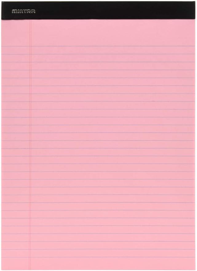 Mintra Office Legal Pads, ((Basic 6pk - (Pastel Version #2), 8.5in x 11in, Wide Ruled))