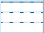 Sky Blue 12 Section Task, Objective and Goals Planning System Horizontal 18" Tall 24" Wide. Wall Tray, Dry-Erase Marker, Eraser and 600 Sticky-Notes