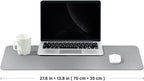 Cork Desk Mat - Dual-Sided Desk Pad for Office and Home - Desk Organization and Accessories - Ideal for Large Mouse Pad and Desk Mats on Top of Desks(Gray,27.6"x 13.8")