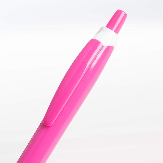 Simply Genius Pink Pens - 100 Count, Retractable Ballpoint, Black Ink - Pink Pens for Writing, Journaling, School & Office Supply