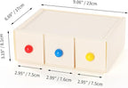 OSteed Desktop Drawers, Desk Organizer with 3 Drawers & Dopamine Handles, Stackable Plastic Storage Box for Home Collection, Cosmetics, Office Supplies (1 Tall Layer, Cream)