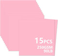 15 Sheets Pink Cardstock 12"x12",250gsm/90lb Heavyweight Cover Cardstock Paper, Thick and Smooth Card Stock Perfect for Card Making, Scrapbooking and Crafts (Pink)