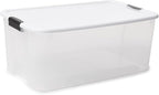 Sterilite 4-Pack Ultra Latching Box, Storage Bins with Lids, Clear Plastic, 116 Quart - Heavy-Duty Organizing Containers for Closet, Bathroom, and Office