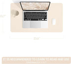 YSAGi Non-Slip Leather Desk Pad, Desk Matt for Desktop, Waterproof Laptop Computer Keyboard Mat, Table Protector Blotter Mat, Large Mouse Pad for Office/Work/Home/Decor(Beige, 23.6" x 13.7")