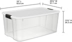 Sterilite 4-Pack Ultra Latching Box, Storage Bins with Lids, Clear Plastic, 116 Quart - Heavy-Duty Organizing Containers for Closet, Bathroom, and Office
