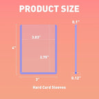 100ct 3"x4" Hard Card Sleeves - 100pt Hard Plastic Trading Card Protector, Rigid Card Sleeve, Clear Open-Top Card Sleeve Fits Thick Cards Such as Baseball, Soccer, Basketball, Hockey, Game Cards