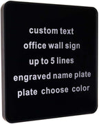 Custom Engraved Door Suite Wall Sign | Office Sign | Personalized Wall Plaque | Business Doctor Law Firm Home Office Cafe Shop | Up to 5 Text Lines | Adhesive Backed or Simple Keyhole Mounti (8" x 8")