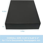 Lineco, 11x14 Black Museum Archival Storage Box, Drop Front Design, 11.75x15.25x3 in, Acid-Free with Metal Edge, Preserves Picture Longevity, Organize Photos Documents, Crafts, DIY, 2 Pack