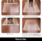 Kuyal Office Chair Mat for Hardwood Floor, 51'' x63'' Rectangle Transparent Desk Thick Durable Chair Mat for Rolling Chairs, Easy Glide, Floor-Protector