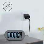 DreamSky Alarm Clocks for Bedrooms, Auto Set Digital Desk Clock for Bedside Nightstand, Electric Clock with Dimmable Brightness Dimmer, Auto DST, USB Port, Date, Temperature, Snooze