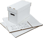 ANDPLAY 10 Pcs Comic Books Storage Boxes With Lids Short Holds 150-175 Stackable Durable Archive White Comic Book Storage