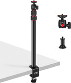 NEEWER Extendable Camera Desk Mount with Ball Head, 17"-40" Adjustable Table Light Stand with 1/4" Screw & C Clamp for DSLR Camera, Ring Light, Live Stream, Vlog, Max Load: 6.6lb/3kg, TL283 (RED)