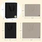 BagDream Black Gift Bags with Handles 8x4x11 Inch 50pcs Black Kraft Paper Bags Bulk, Medium Birthday Wedding Party Shopping Retail Merchandise Paper Sacks