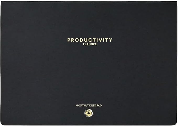 Intelligent Change Monthly Desk Pad, 2-Year Productivity Planner, Tear-Out Deskpad for to-Do List, Calendar, Productivity Tools for Time Management and Mindfulness, A4 Size, Black