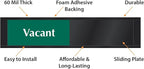 SmartSign Privacy Signs Vacant In Use Slider Door Sign for Home Bathroom Office Restroom Conference Hotel Hospital | 2.25" x 10" Plastic Black Color, Made in USA