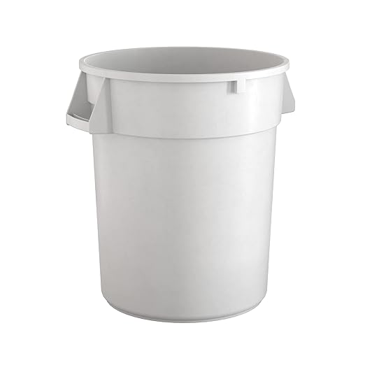 32 Gallon White Round Commercial Trash Can